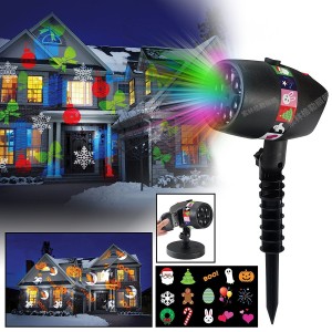 Празничен лазер прожектор с фигурки  Празничен лазер прожектор с фигурки