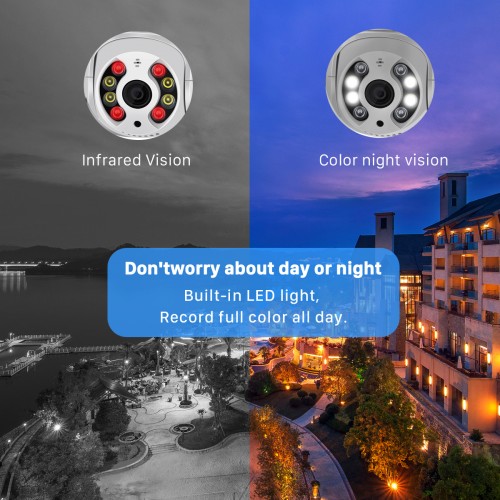 Водоустойчива външна WiFi камера с цветно нощно виждане