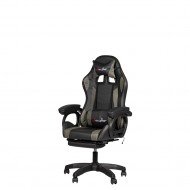 Геймърски офис стол със светеща LED лента - черен